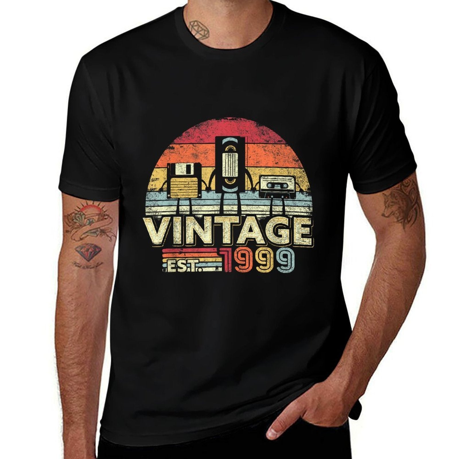 21st Birthday 1999 Vintage Retro Vintage  Fade-proof Color T-Shirt