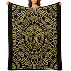 BLACK AND GOLD FABRIC DESIGN Anti-pilling Throw Blanket