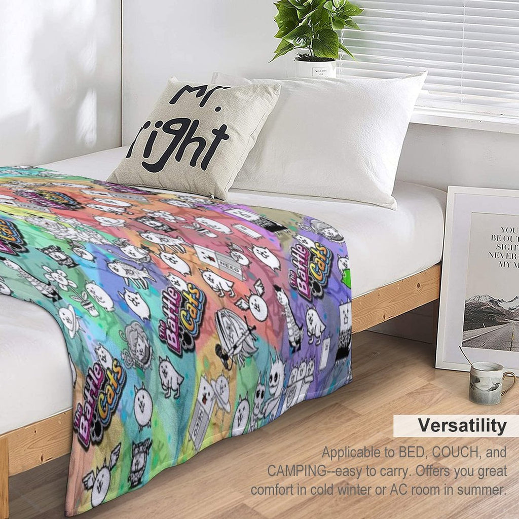 Battle Cats Travel-friendly Throw Blanket