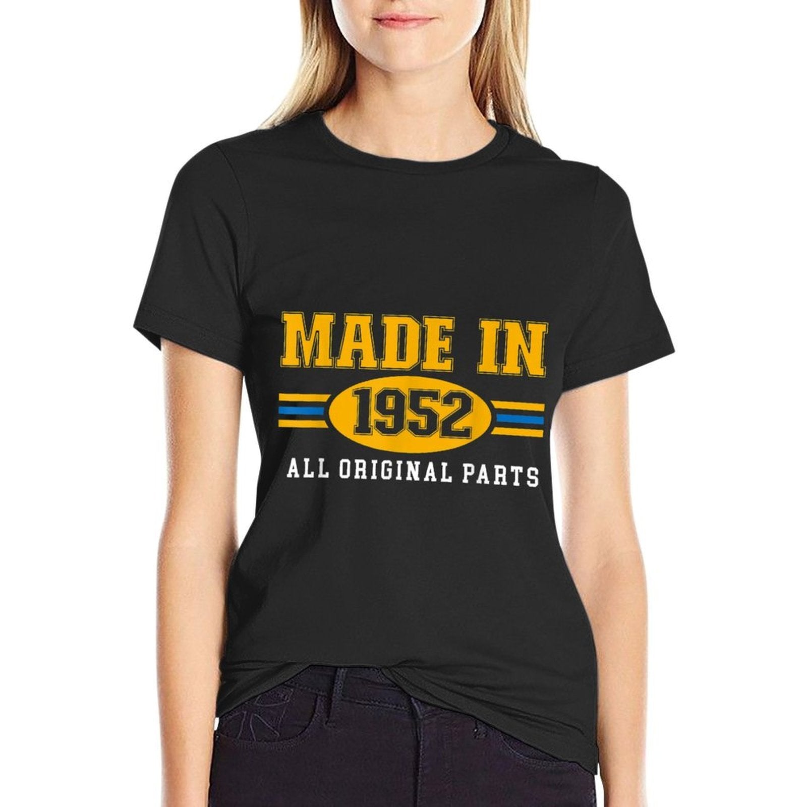 70th Birthday T Shirt Made In 1952 All Original Parts  Wrinkle-resistant T-Shirt