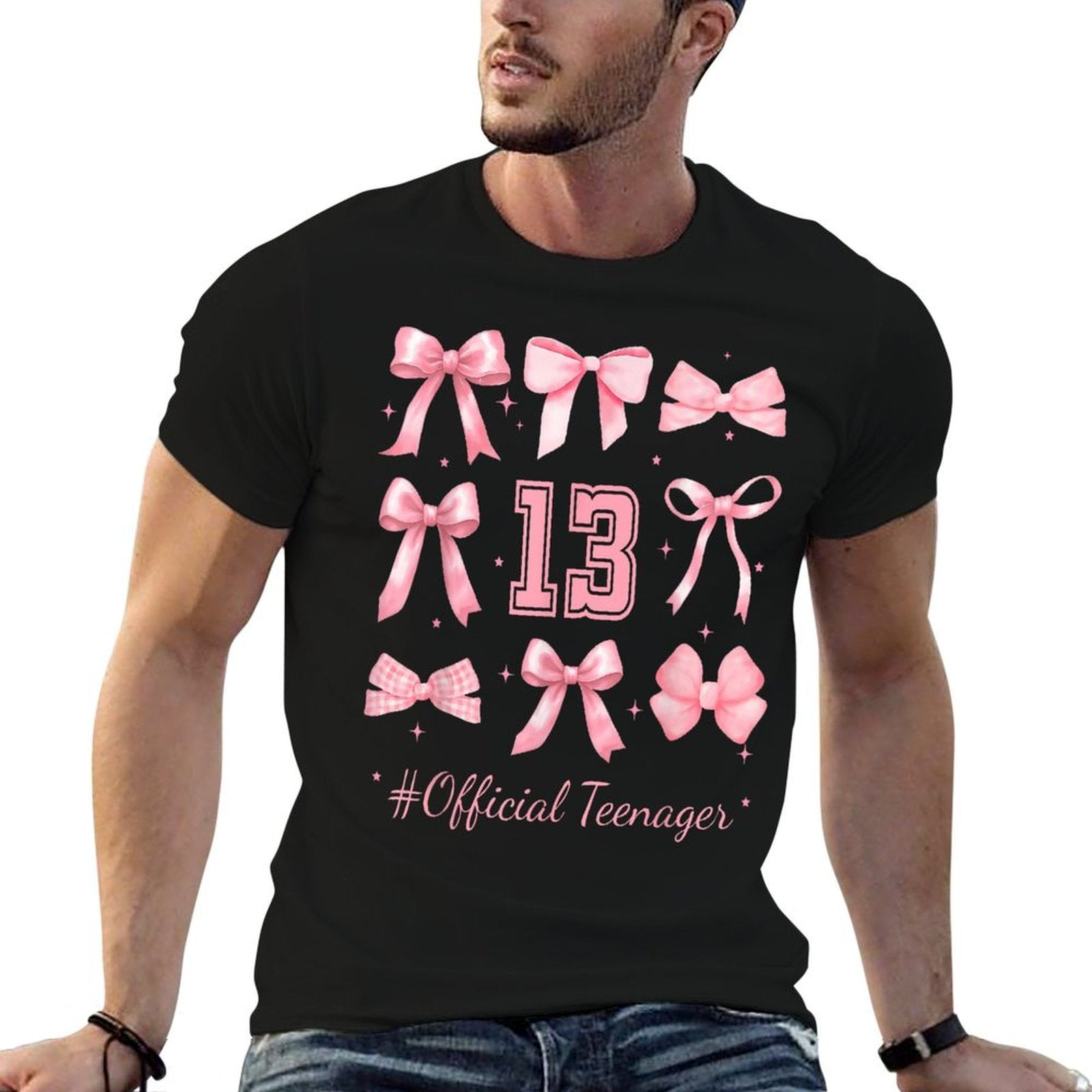 13 Officialnager Digits Pink Coquette Bow 13th Birthday  Breathable T-Shirt