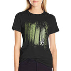 Funny Cheeky Raccoon In Dark Twilight Forest  Moisture-wicking T-Shirt