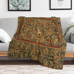 Medieval Unicorn Floral Tapestry Shrink-resistant Throw Blanket