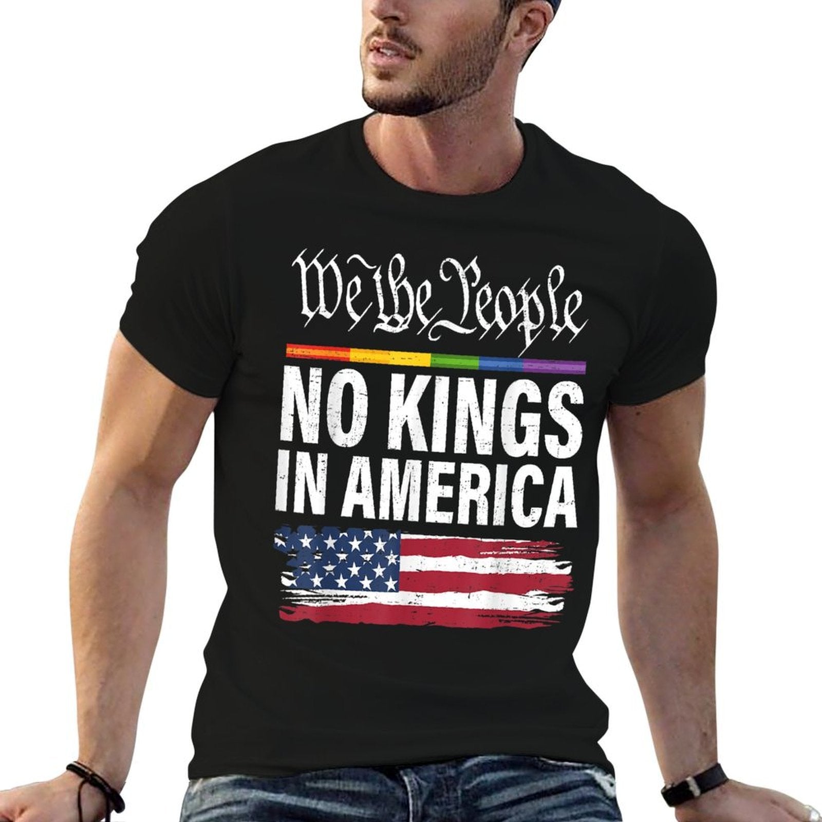 No Kings In America We The People Political Men Women  Moisture-wicking T-Shirt