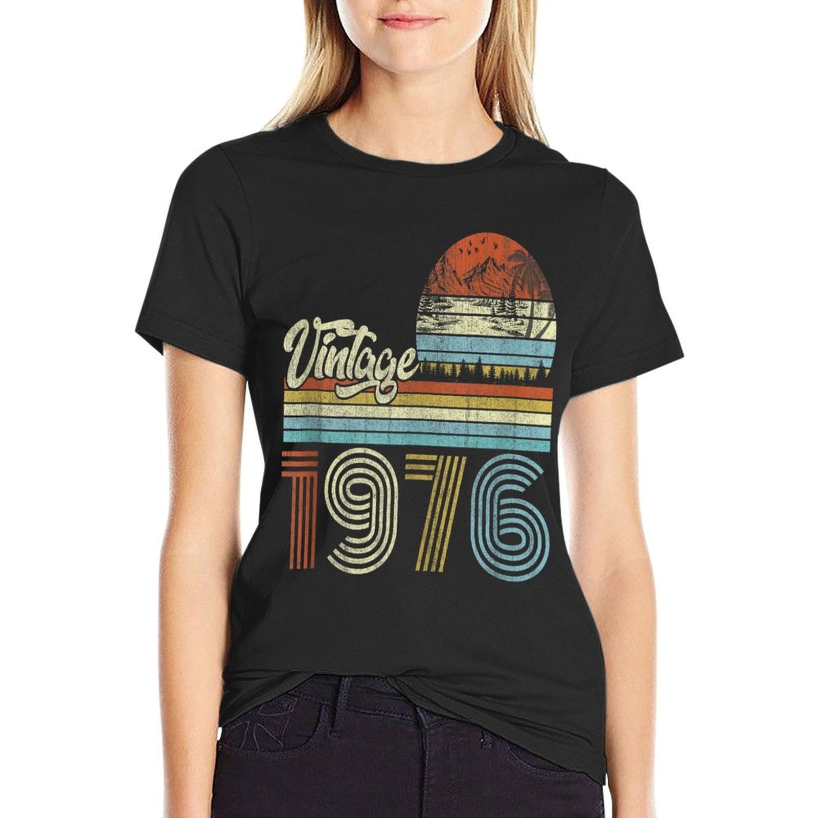 50 Years Old Vintage Born In 1976 Funny 50th Birthday Gifts  Wrinkle-resistant T-Shirt