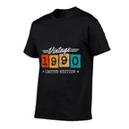 1990 Limited Edition - 1990 Birthday Year - Vintage 1990  Ribbed Collar T-Shirt