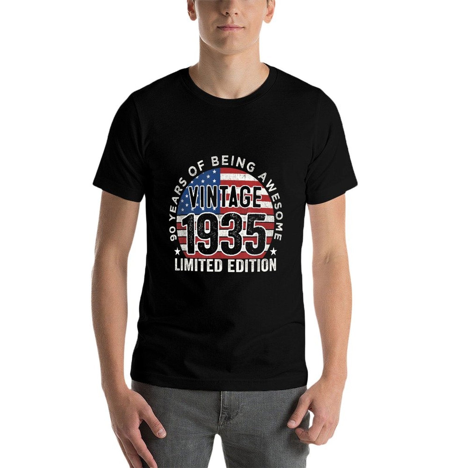 90th Birthday Gifts Men Vintage 1935 90 Years Old USA  Graphic-printed T-Shirt