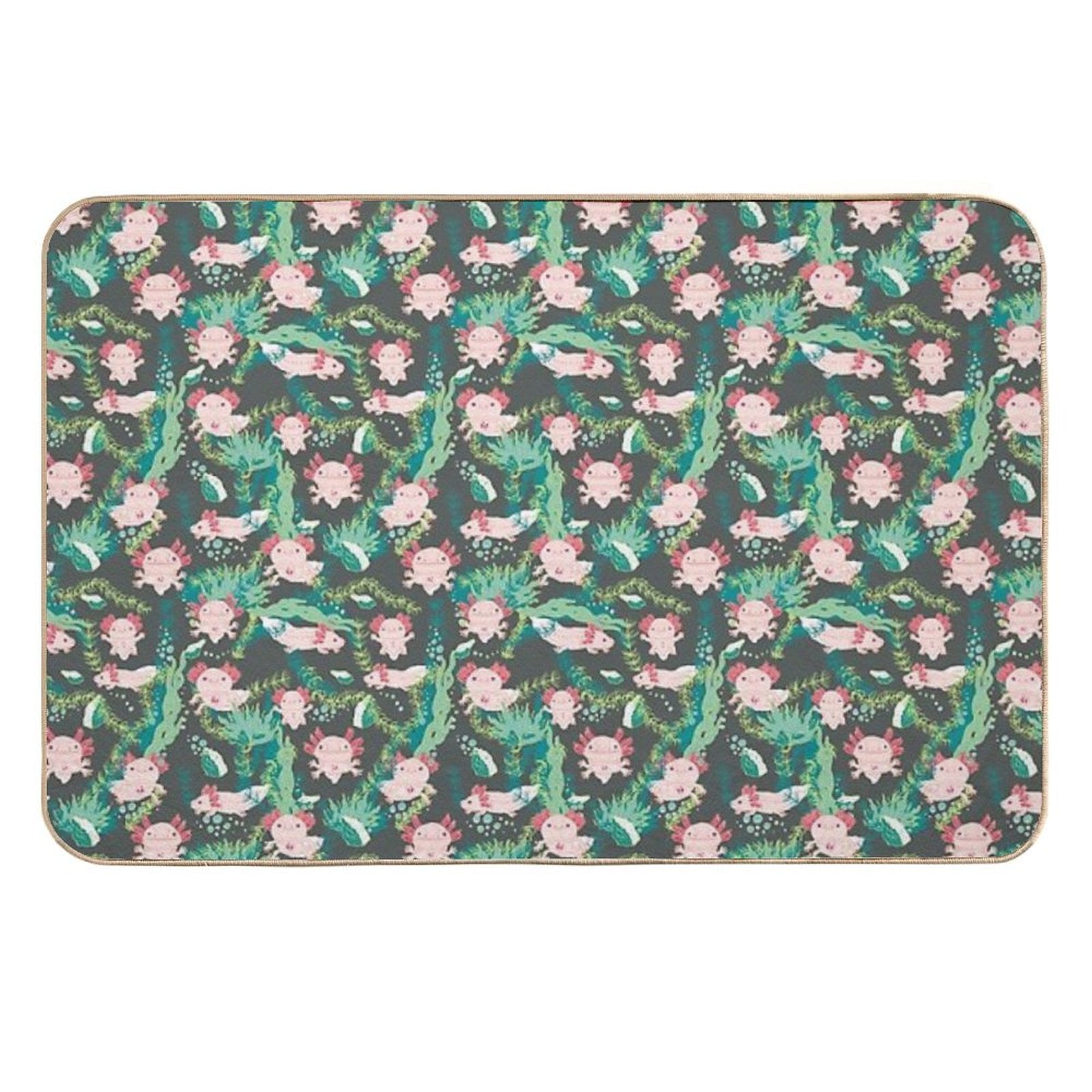 Baby Axolotl Cartoon Style  Long-Lasting Bath Mat