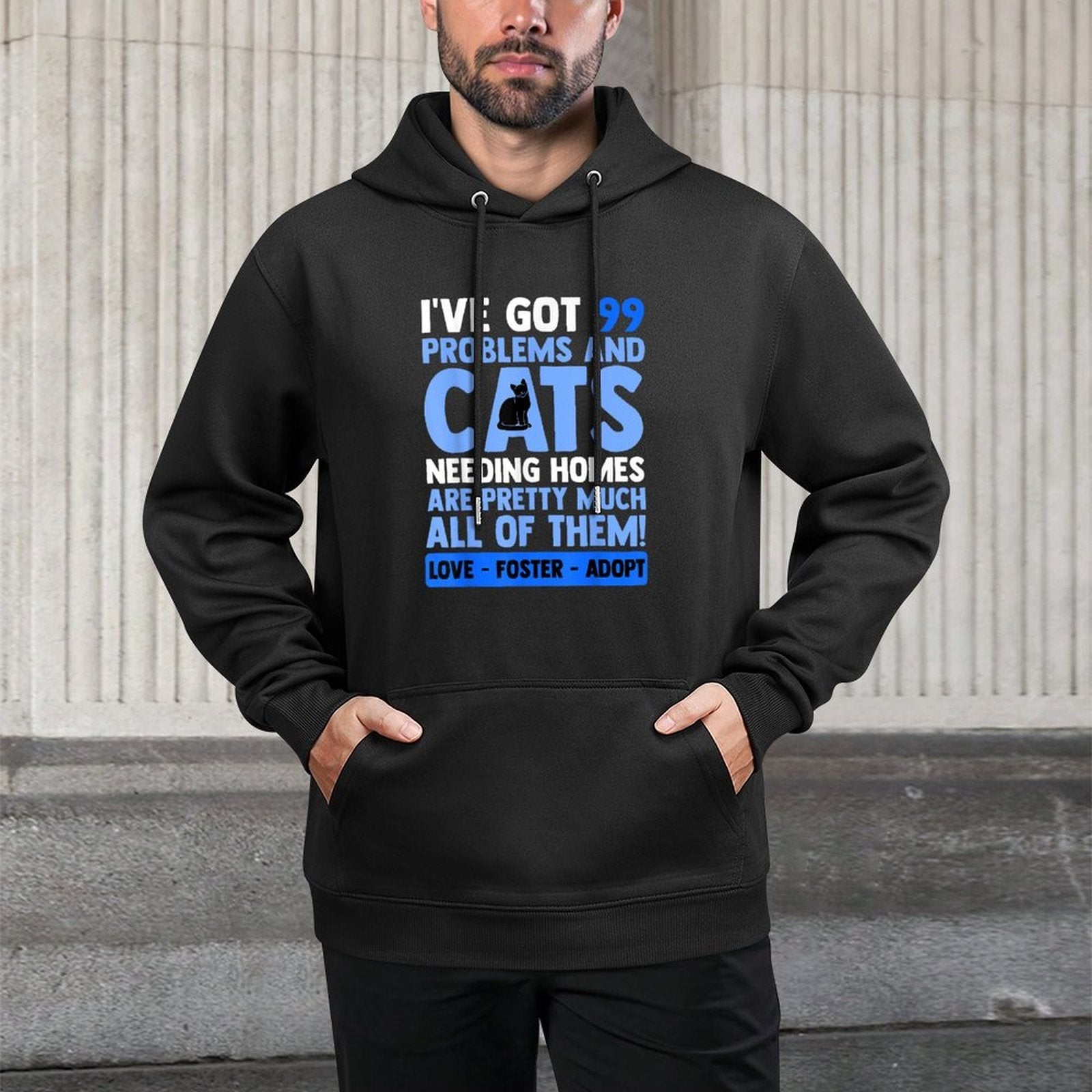 Love Foster Adopt Cat Adoption Quotes Animal Rescue Cat All-Day Comfort Hoodie