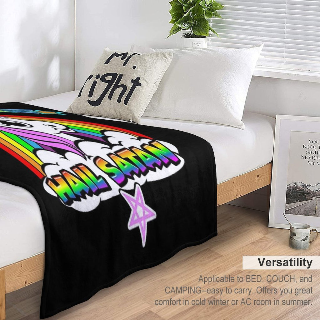 HAIL SATAN Machine-washable Throw Blanket