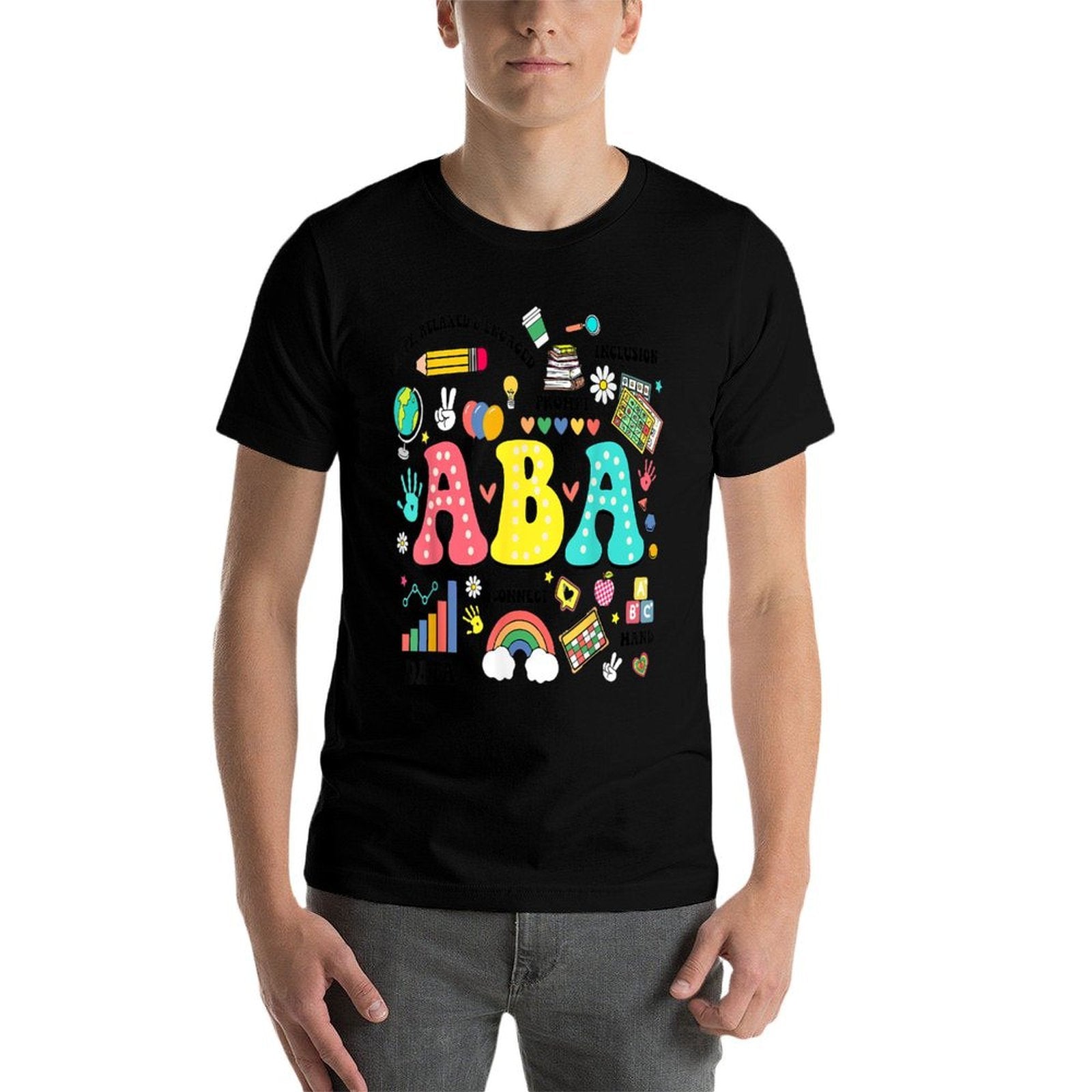 ABA Therapist Behavior Analyst Autism Therapy RBT Floral  Trendy Pattern T-Shirt