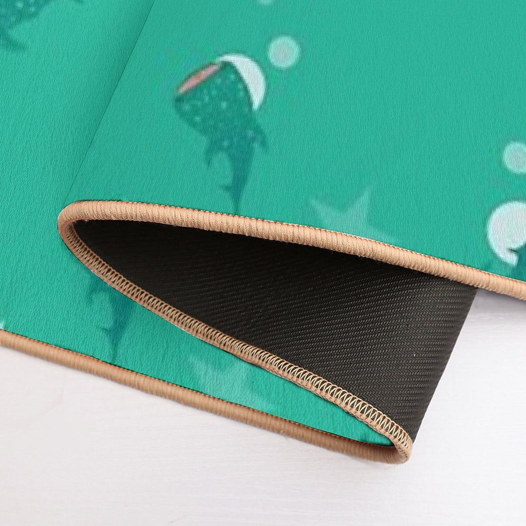 Teal Whale Shark  Easy To Clean Bath Mat