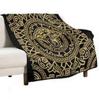 BLACK AND GOLD FABRIC DESIGN Anti-pilling Throw Blanket