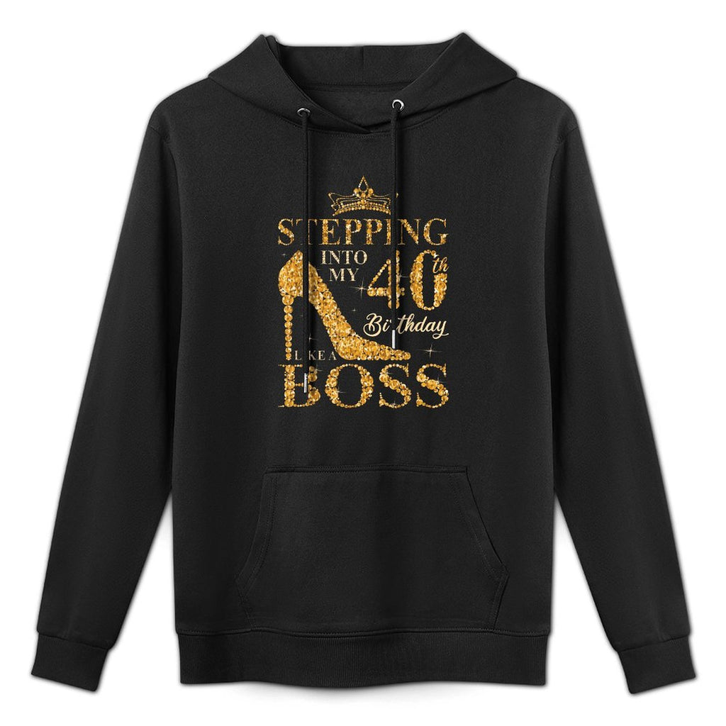 Stepping Into My 40th Birthday Like A Boss 40th B-Day Party Kangaroo Pocket Hoodie