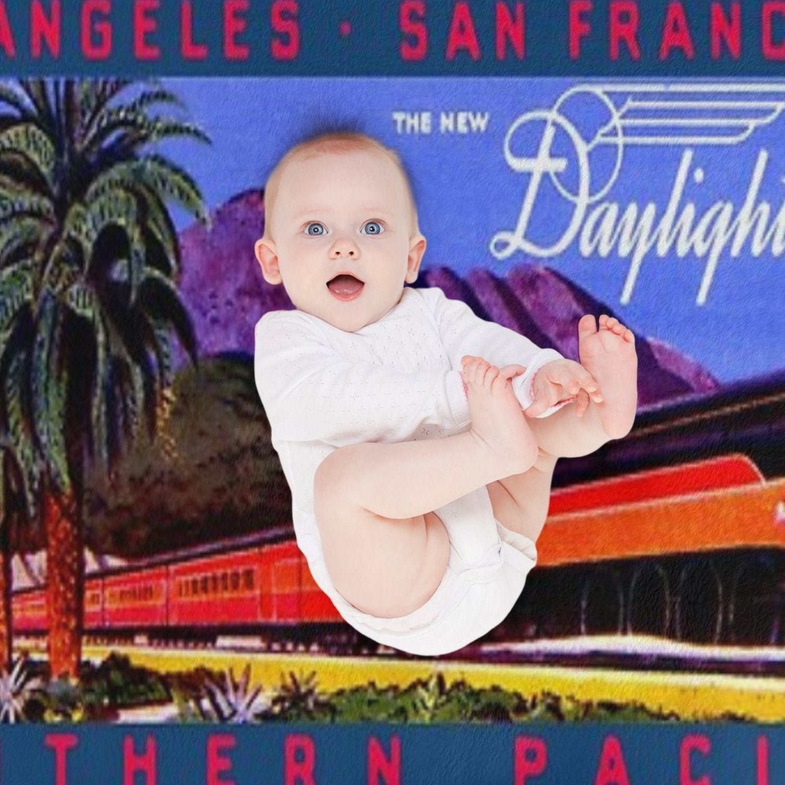 1930s Daylight Railroad Train Durable Throw Blanket