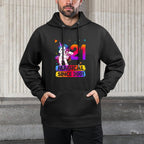 21 Year Old Unicorn Flossing 21st Birthday Unicorn Party Layering Staple Hoodie