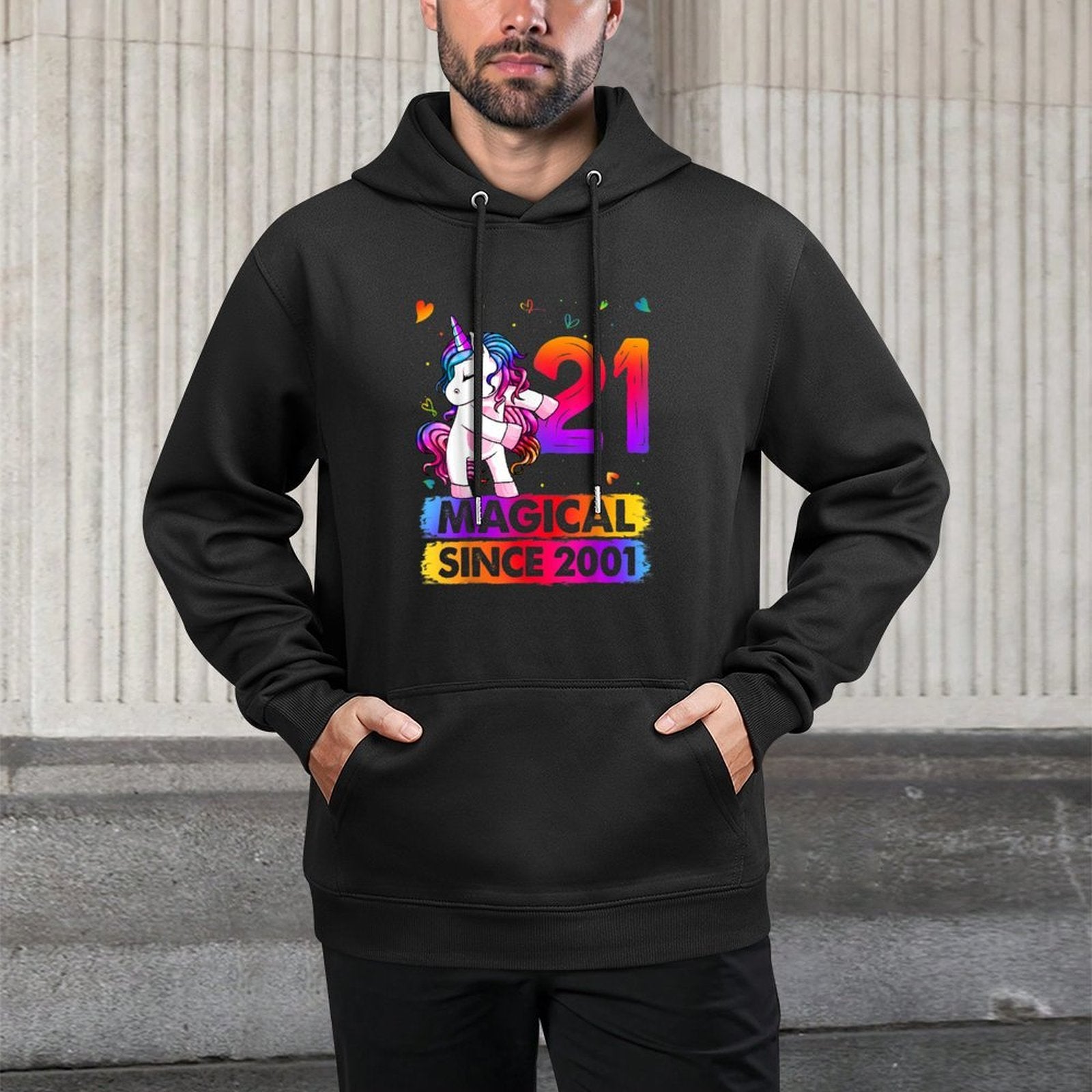 21 Year Old Unicorn Flossing 21st Birthday Unicorn Party Layering Staple Hoodie