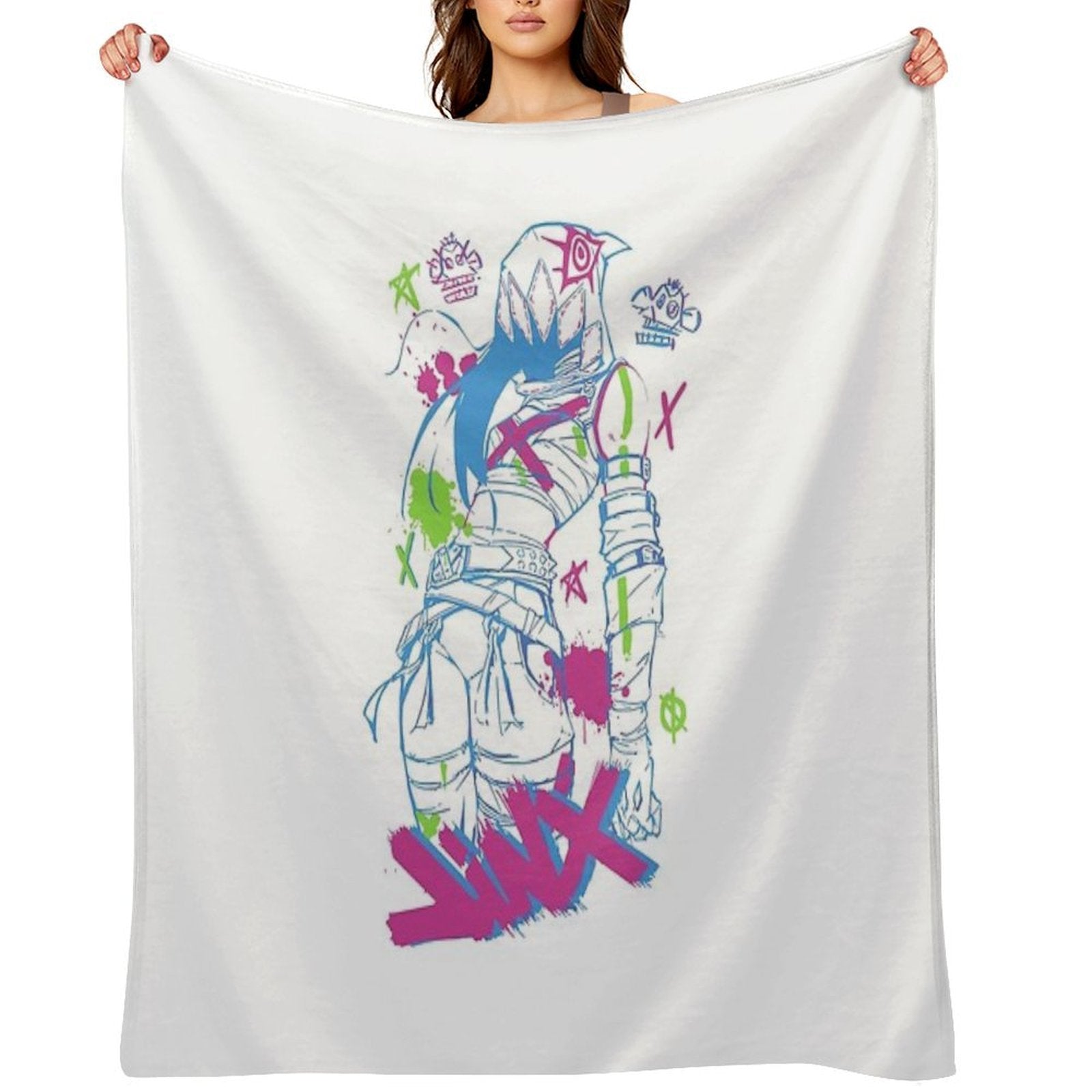 Jinx Arcane Powder Graphic Easy Care Throw Blanket