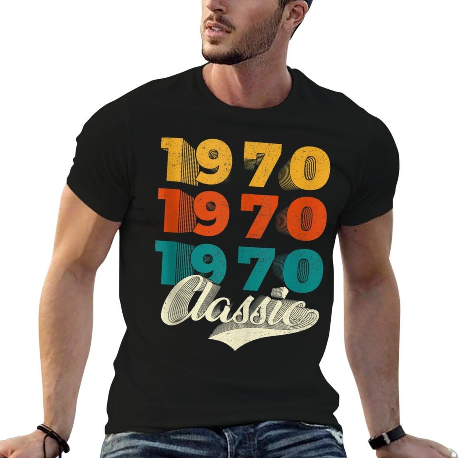 50 Years Old  Made in 1970 Vintage 50th Birthday  High-quality Stitching T-Shirt