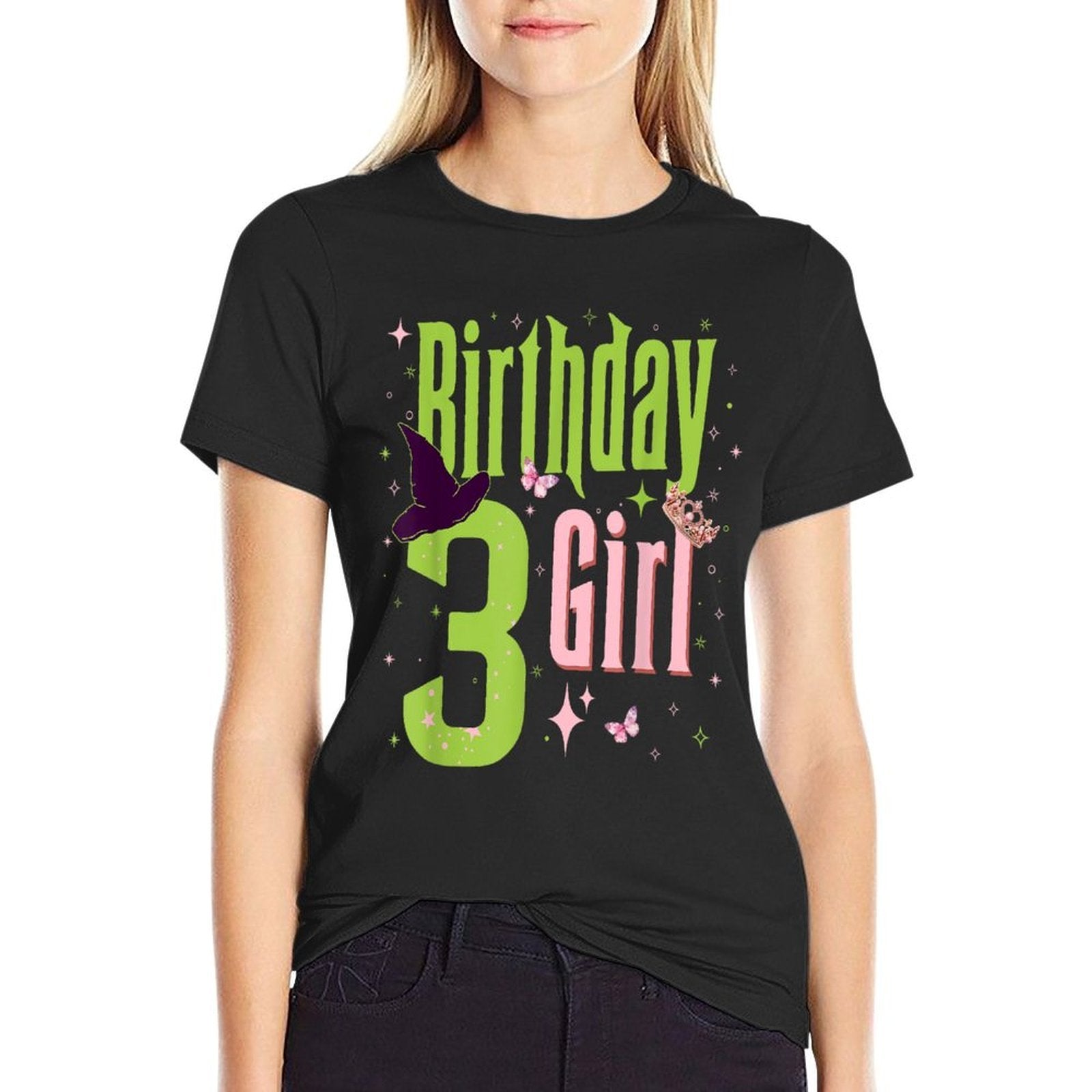 3rd Birthday Witch Pink And Green 3 Year Old Birthday Girl  Affordable Price T-Shirt