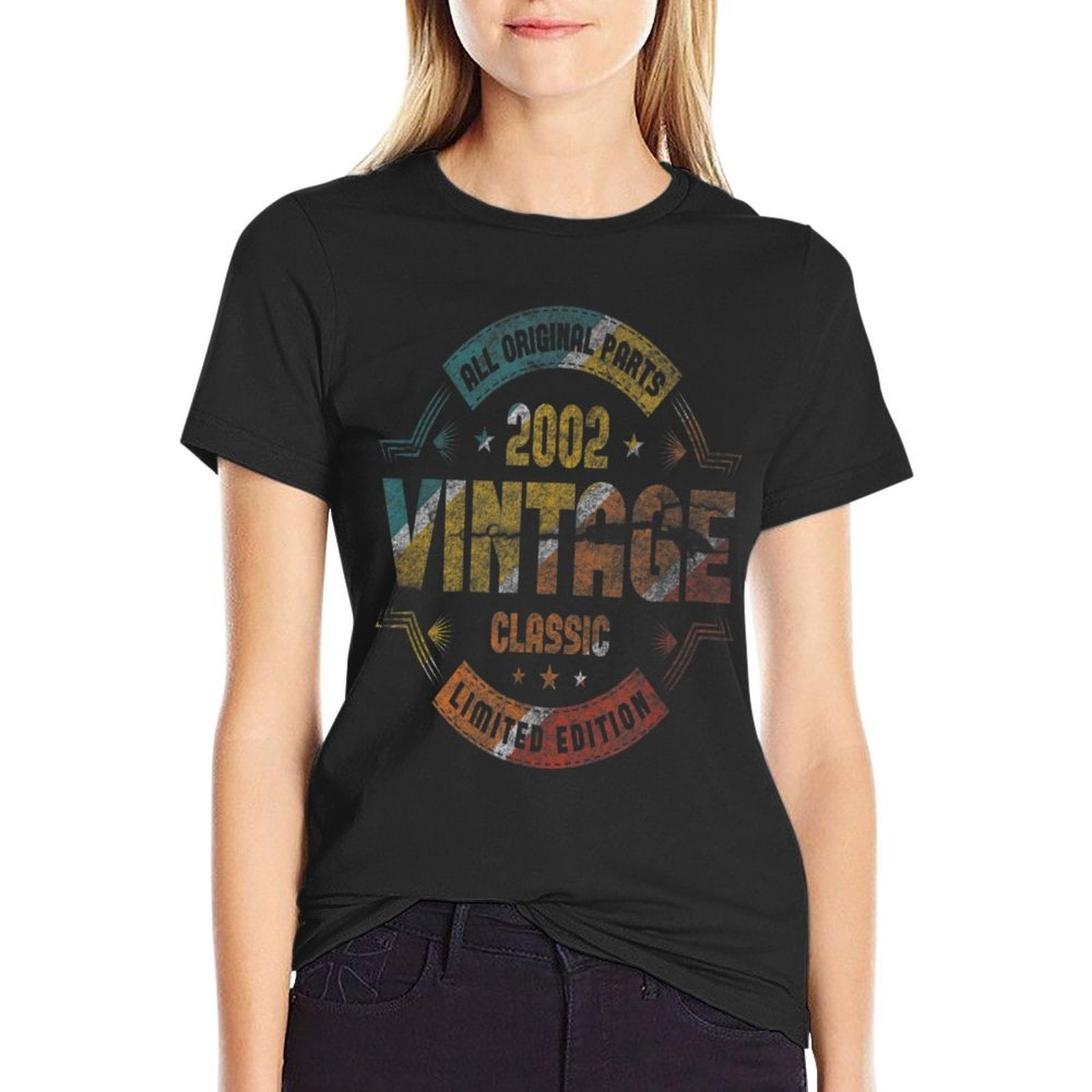 21st Birthday Retro Vintage Born In 2002 Birthday Comfortable T-Shirt