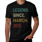 13 Years Old Legend Since March 2012 13th Birthday  Polyester Blend T-Shirt