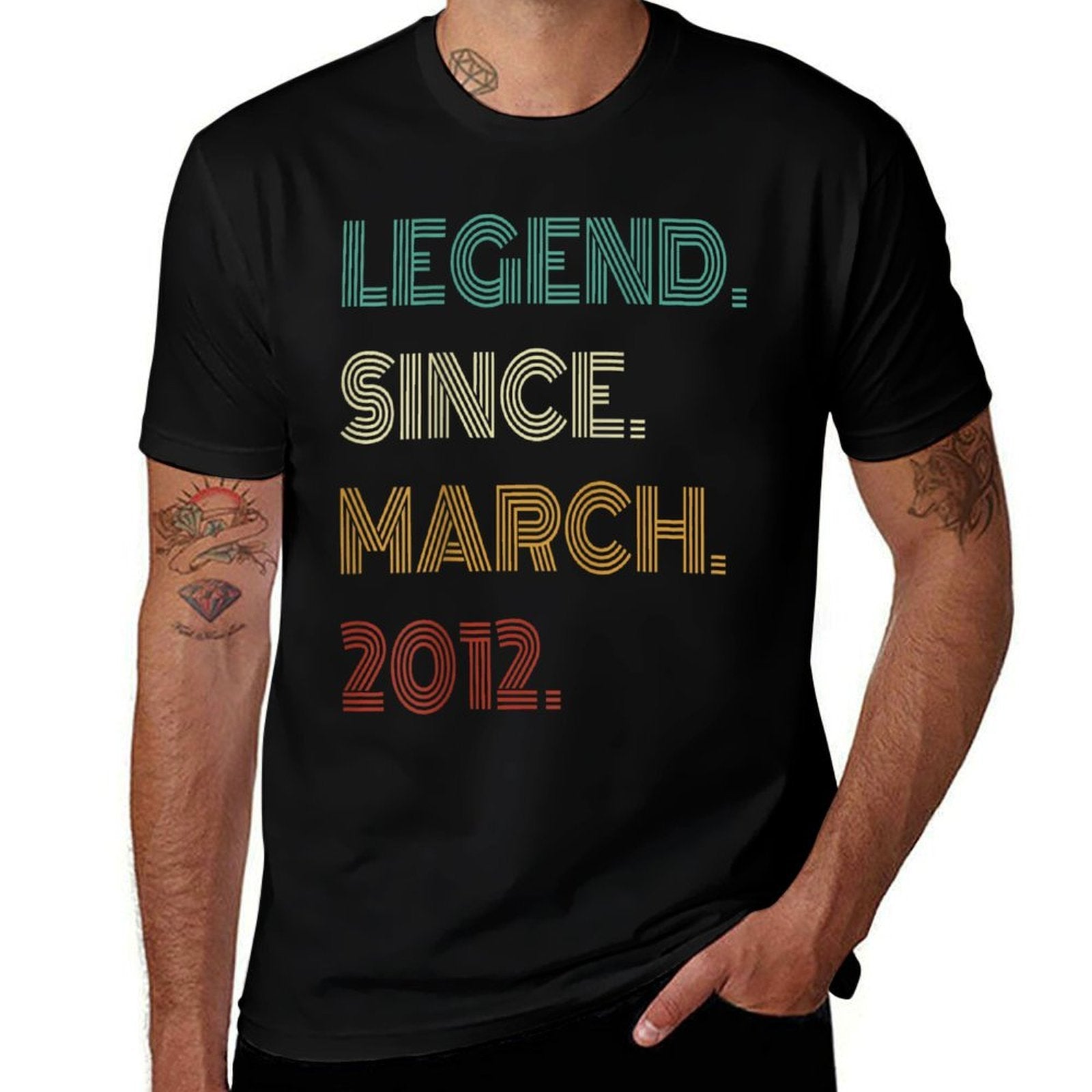 13 Years Old Legend Since March 2012 13th Birthday  Polyester Blend T-Shirt