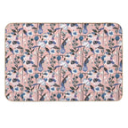 Pink Pastel Flowers Pattern  Repositionable Bath Mat