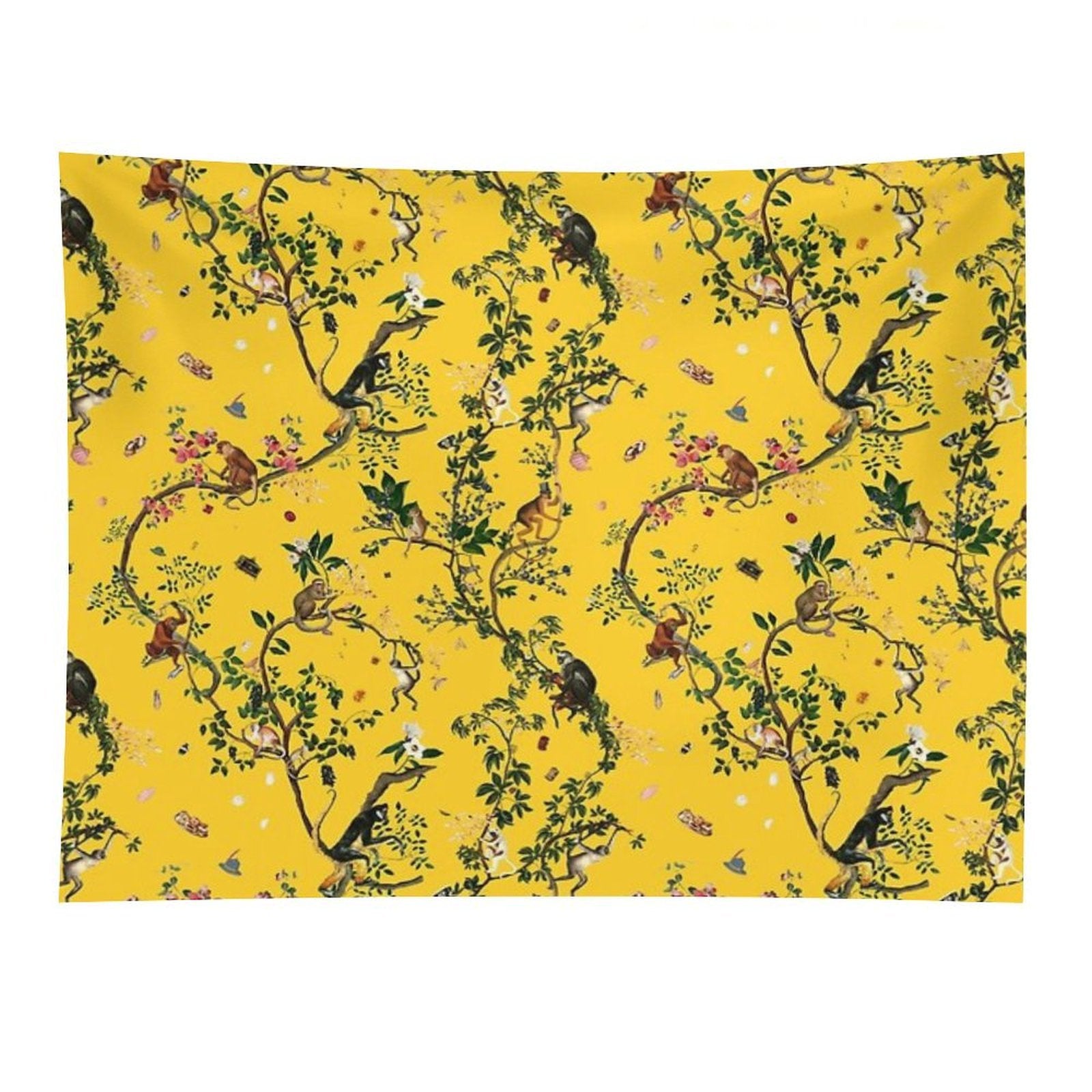 Monkey World Yellow Tapestry